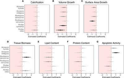 Growth Response of Reef-Building Corals to Ocean Acidification Is Mediated by Interplay of Taxon-Specific Physiological Parameters